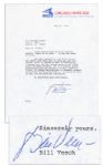 Hall of Famer Bill Veeck Typed Letter Signed -- ...I was glad to hear that you enjoyed reading Veeck As In Wreck. It was fun doing the book...