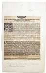 English Civil War Broadside Issued by Oliver Cromwell's Parliament  Announcing a Day of Thanksgiving