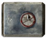 Incredibly Rare Boston Red Sox Medallion Applied to a Silver Cigarette Case -- From Their World Championship in 1912