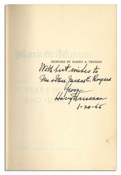 President Harry Truman Two-Volume ''Memoirs'' Set -- Each Volume Signed