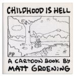 ''Simpsons'' Creator Matt Groening Signed First Edition Book ''Childhood Is Hell'' -- To Which He Adds a Large Hand Drawn Sketch of His Protagonist