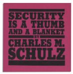 Charles Schulz Hand Drawn Sketch of Snoopy Signed in a First Edition First Printing of ''Security is a Thumb and a Blanket''