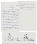 Jewish Philosopher Martin Buber Autograph Letter Signed -- ...it has been such a long time that I have not been to Ober-Hambach and have no idea when I will be able to visit there...
