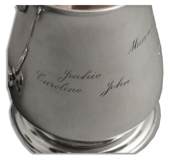 Jackie Kennedy Personally Owned Sterling Silver Piece -- Gifted by Jackie to Her Mother and Engraved ''Jackie / Caroline / John''