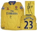 Arsenal Football Shirt Match Worn and Signed by Nicklas Bendtner