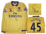 Arsenal Football Shirt Match Worn and Signed by Issac Hayden