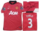 Manchester United Football Shirt Match Worn and Signed by Patrice Evra