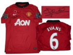 Jonny Evans Match Worn Manchester United Shirt Signed