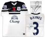 Leighton Baines Match Worn Everton Football Shirt Signed