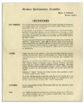Ticket to Sir Winston Churchill's 80th Birthday Celebration Held by the Members Parliamentary Committee