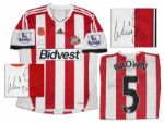 Wes Brown Match Worn Sunderland Football Shirt Signed
