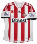 Wes Brown Match Worn Sunderland Football Shirt Signed