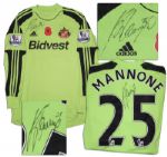 Vito Mannone Match Worn Sunderland Football Shirt Signed