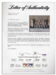 NBA World Champion Philadelphia 76ers Team Photo Signed by Wilt Chamberlain and 12 Other Team Members -- With PSA/DNA COA