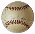 Chicago White Sox 1947 Team Signed Ball -- HOFers Ruffing, Appling, Lyons & Lopat, Haynes, Tresh, Papish, Kolloway, Lee, Caldwell & 11 More -- With JSA COA