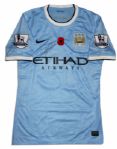 Aguero Match Worn Manchester City Shirt Signed