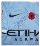 Aguero Match Worn Manchester City Shirt Signed