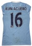 Aguero Match Worn Manchester City Shirt Signed