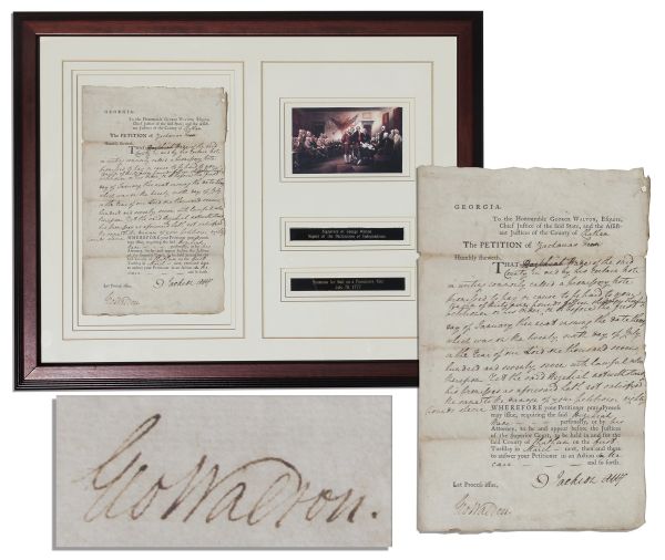 Declaration Signer George Walton Document Signed in 1777