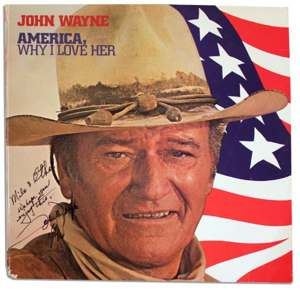 John Wayne Signed Copy of His Album ''America, Why I Love Her'' -- With JSA COA