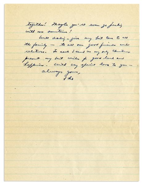 Eisenhower WWII Autograph Letter Signed -- ''...It's difficult to explain how...isolated one gets to feel...I...find myself...looking forward to the days of peace...''