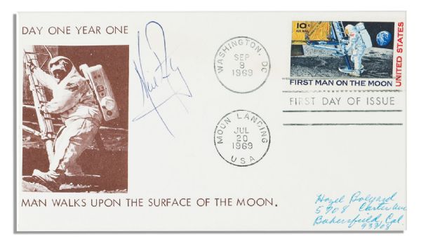 Neil Armstrong Signed Cover Commemorating His First Steps on the Moon's Surface