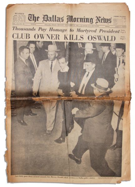 'The Dallas Morning News'' From 25 November 1963 -- ''...Jack Ruby guns down accused assassin Lee Harvey Oswald...''