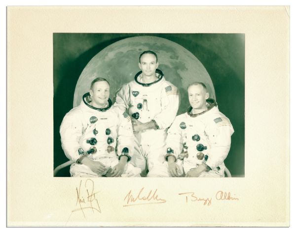Uninscribed Apollo 11 8''x 10'' Signed Color Photo on the Matte