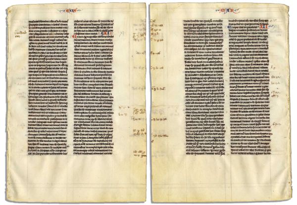 Medieval Vellum Bible Leaf Circa 1240