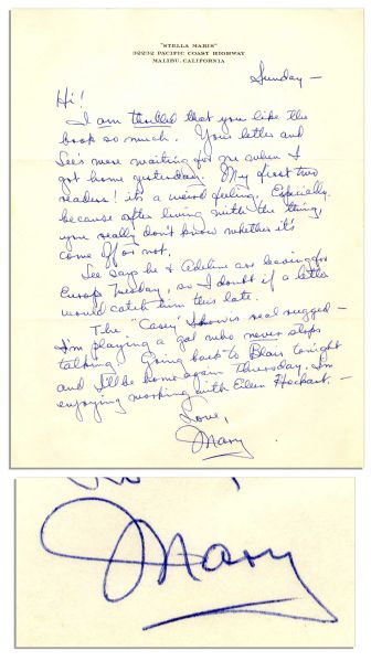 Mary Astor Autograph Letter Signed