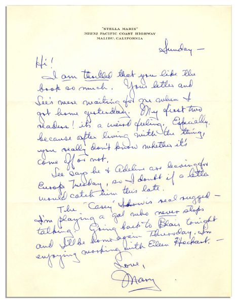 Mary Astor Autograph Letter Signed
