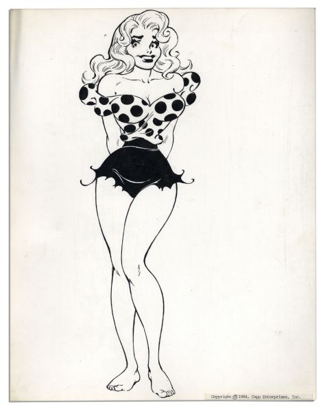 Al Capp Ink Portrait of His Voluptuous ''Li'l Abner'' Heroine Daisy Mae -- 11.5'' x 14.5''