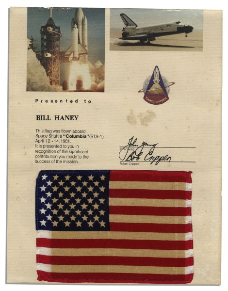 Space-Flown U.S. Flag -- Orbited Earth on the Space Shuttle's First Ever Flight