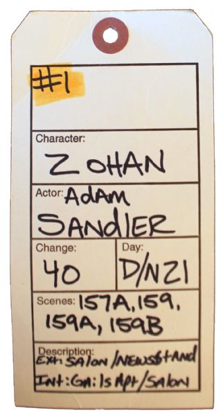 Adam Sandler Worn ''Zohan'' Wardrobe -- Striking Orange T-Shirt & Black Leather Pants