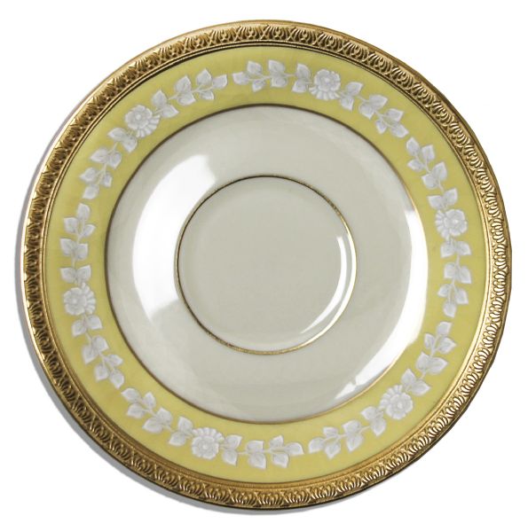 Clinton White House Used China -- Cup & Saucer Set by Lenox From The Year 2000 -- Part of the First Order of the Most Ambitious White House China Service Ever Designed -- Fine