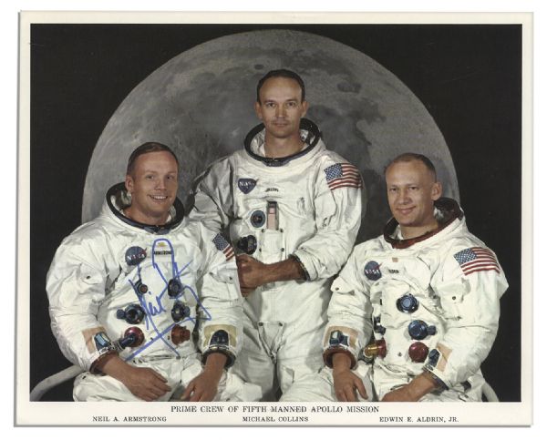 Neil Armstrong Uninscribed 10'' x 8'' Apollo 11 Photo Signed -- With PSA/DNA COA