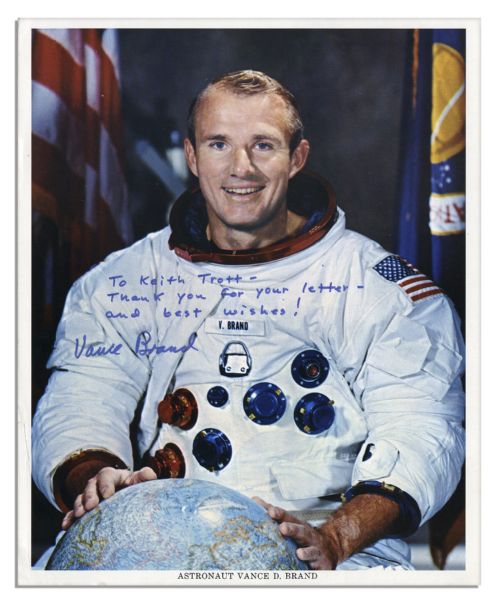 Lot of of 9 Astronaut Signed 8'' x 10'' NASA Photos -- Vance Brand, Paul Weitz, Jerry Carr, Ed Gibson, Joe Kerwin & Bill Pogue