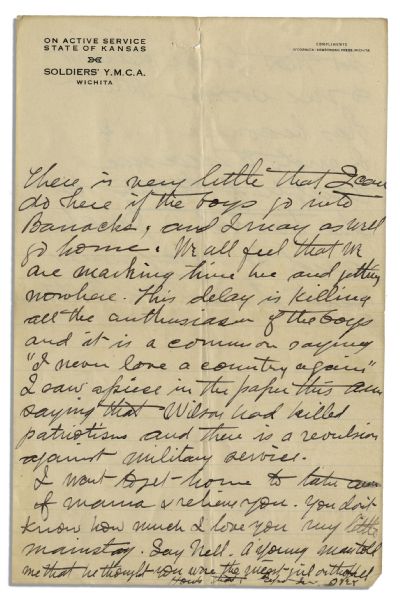 James Naismith Autograph Letter Signed to His Daughter During His WWI Service -- ''...How are you getting along with Physiology. Get good grades in that course anyway...'' -- With PSA/DNA COA