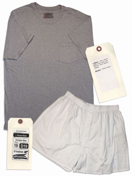 Christian Bale Screen-Worn Hero T-Shirt & Shorts From ''Out of the Furnace''