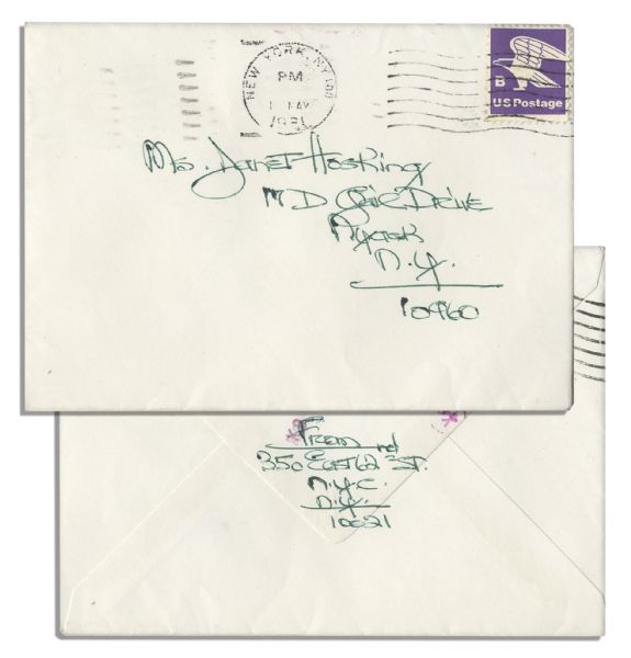 Fallen Socialite Edie Beale Autograph Letter Signed -- With Great Eccentric Content on Astrology, Prince Charles & Current Events -- ''...Those murders in Atlanta is the Klan at work...''