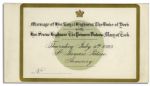 King George V Wedding Invitation