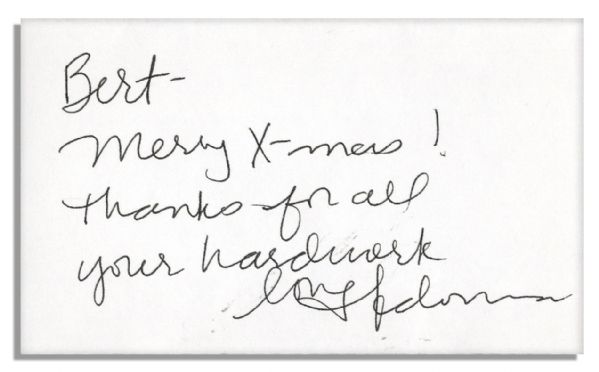 Madonna Christmas Card Signed -- ''Merry X-mas Bert!''