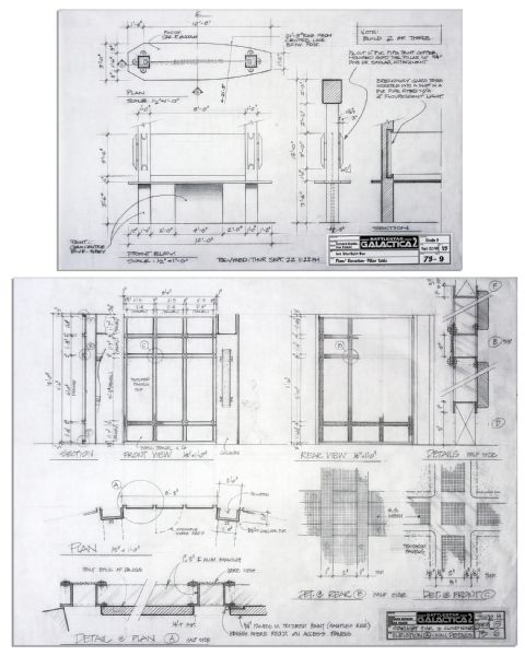 ''Battlestar Galactica'' Set Design Blueprints --14 Various Plans In Total