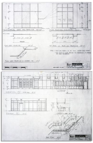 ''Battlestar Galactica'' Set Design Blueprints --14 Various Plans In Total