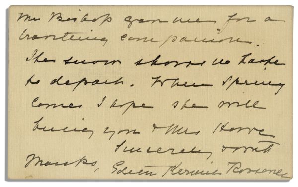 Edith Roosevelt 1926 Autograph Letter Signed