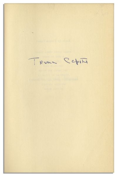Truman Capote ''In Cold Blood'' Signed First Edition, First Printing -- With PSA/DNA COA