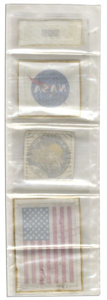 Very Scarce Collection of Four Jack Swigert Flown Apollo 13 Space Suit Patches