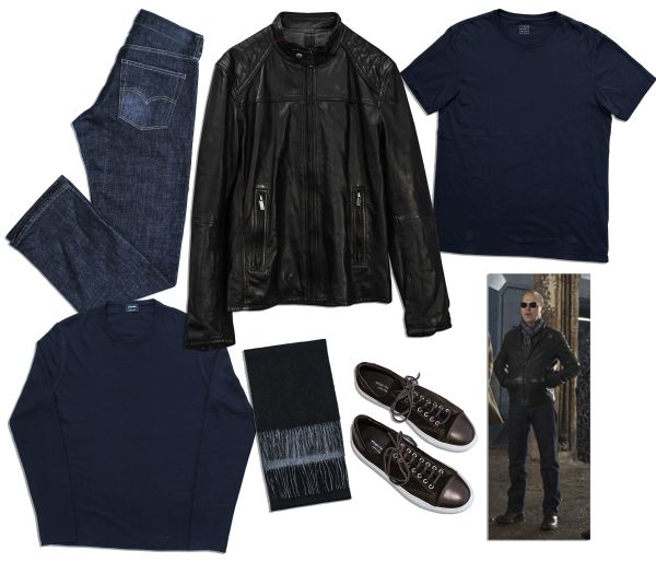 Michael Keaton Screen Worn Levi's Jeans & Fine Leather Jacket Costume From ''RoboCop''