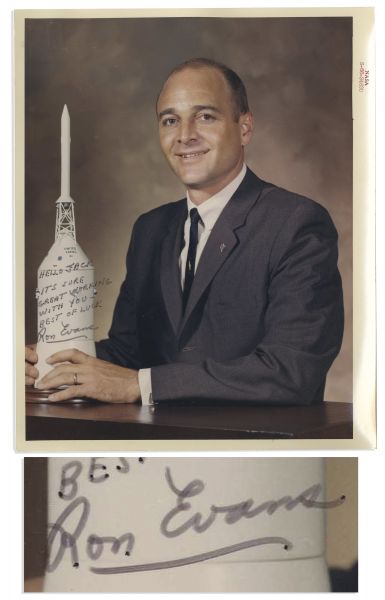 Ronald Evans 8'' x 10'' Photo Signed & Inscribed to Jack Swigert -- Evans Flew as Command Module Pilot of Apollo 17, the Last Manned Mission to the Moon