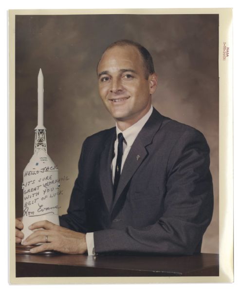 Ronald Evans 8'' x 10'' Photo Signed & Inscribed to Jack Swigert -- Evans Flew as Command Module Pilot of Apollo 17, the Last Manned Mission to the Moon